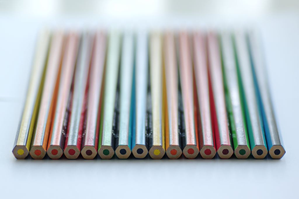 image of a neat and tidy row of pencils